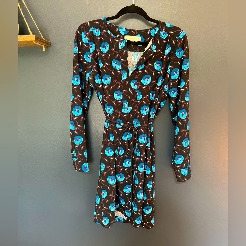 LOFT tulip patterned shirt dress